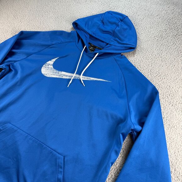 Nike Therma Training Swoosh Hoodie Mens 3XL XXXL Blue Dri-Fit Sweatshirt - Picture 1 of 12